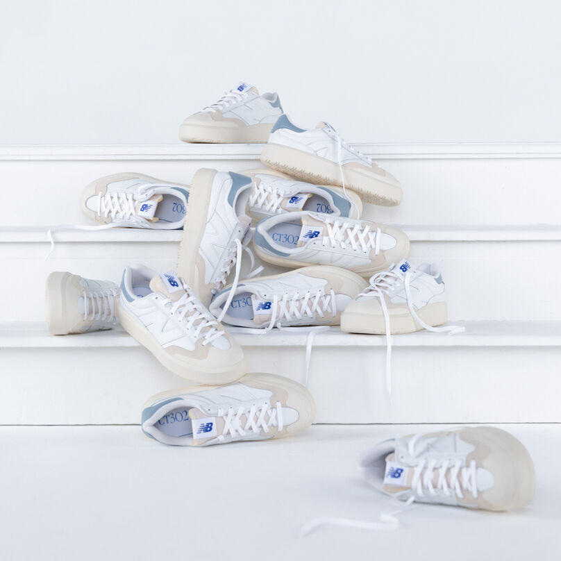 shoes on white steps