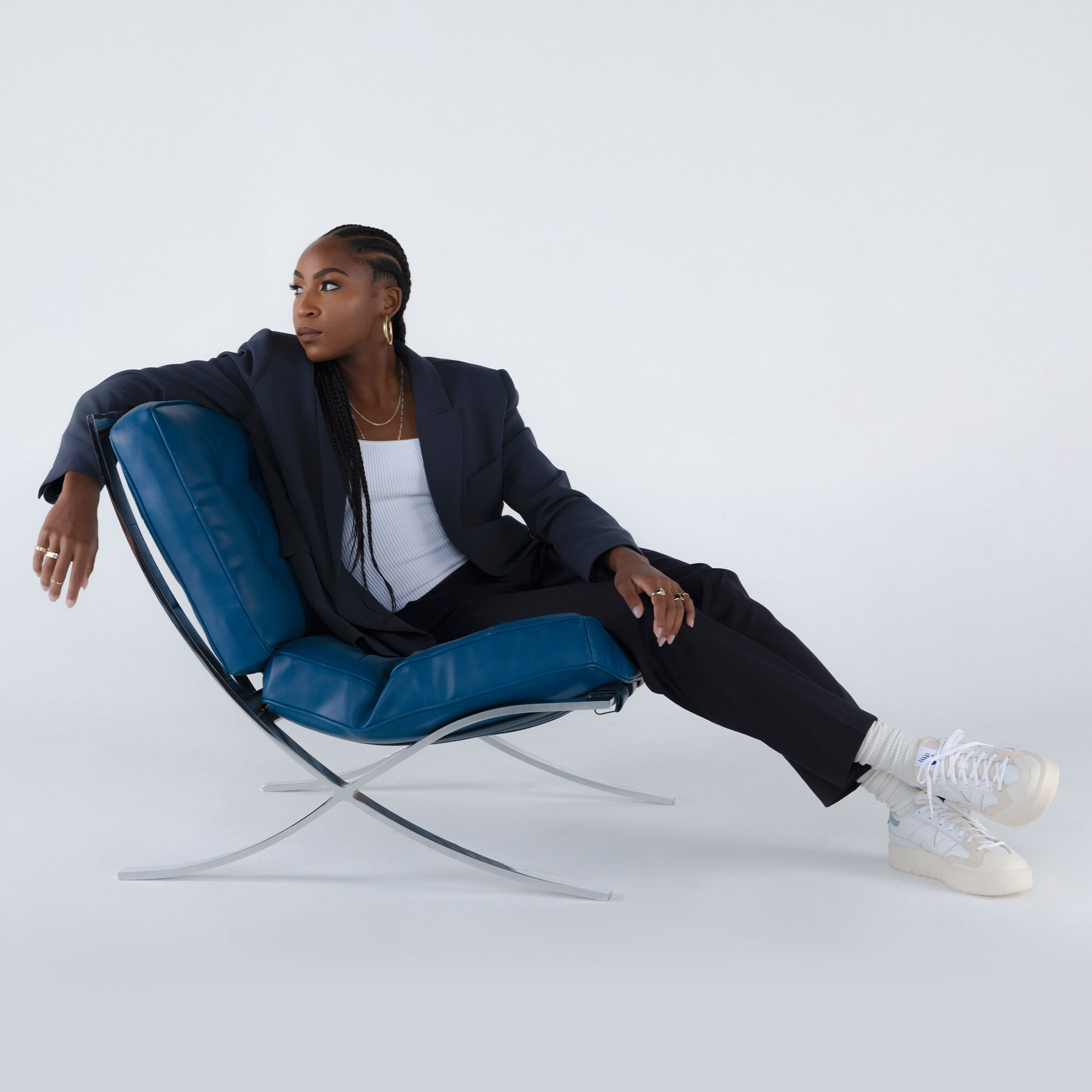woman sitting on chair