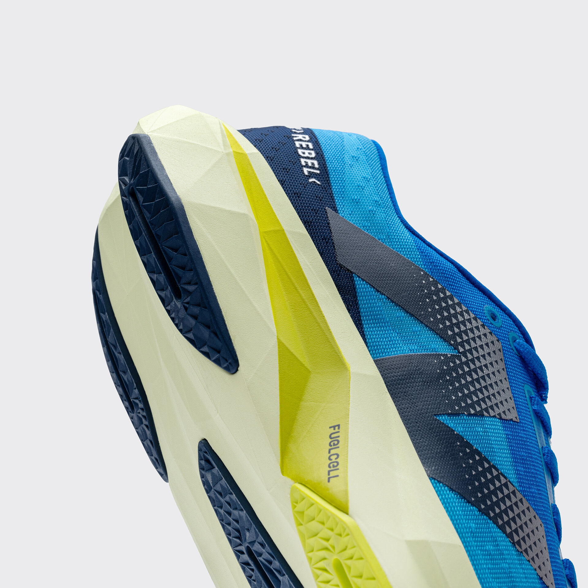 A blue FuelCell Rebel shoe